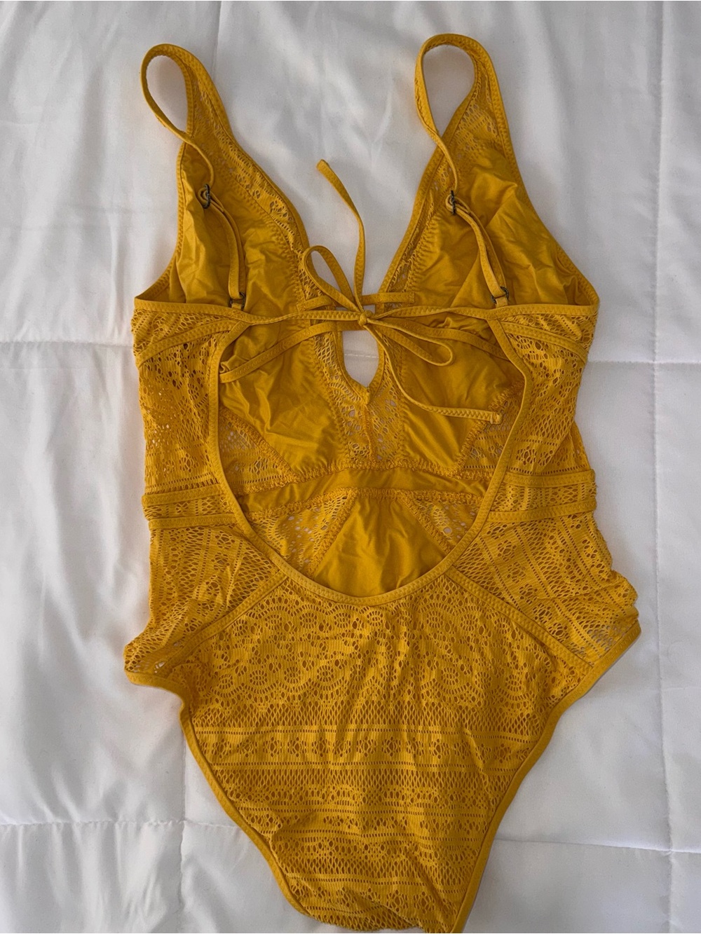 Becca Mustard Yellow One-Piece Swimsuit - Picture 3 of 4